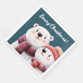 Niedliche Polar Bären-Kneipen mit Carven Serviette (Ecke)