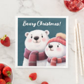 Niedliche Polar Bären-Kneipen mit Carven Serviette (Beispiel)