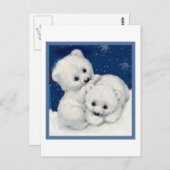 Niedliche Polar-Bären-Kubs Postkarte (Vorne/Hinten)