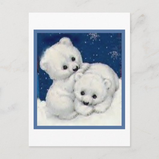 Niedliche Polar-Bären-Kubs Postkarte (Vorderseite)