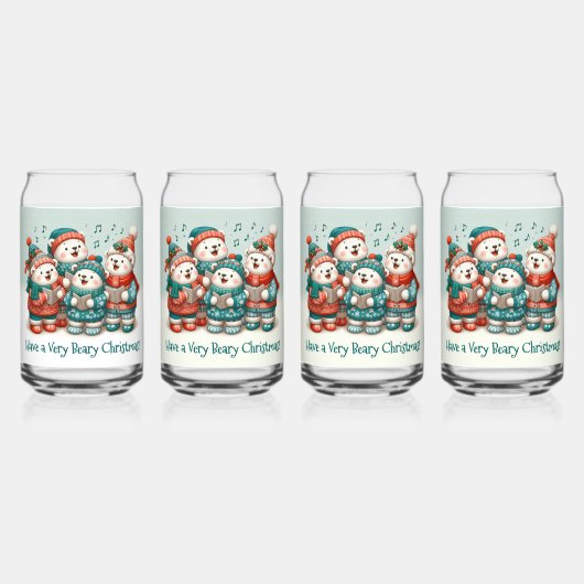 Niedliche Polar Bären Sing haben eine sehr schöne  Dosenglas (Vorderseite)