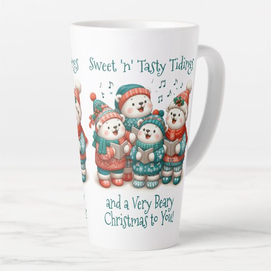 Niedliche Polar Bären Sing haben eine sehr schöne Milchtasse (Rechte Ecke)