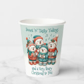 Niedliche Polar Bären Sing haben eine sehr schöne  Pappbecher (Rückseite)