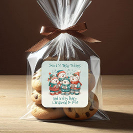 Niedliche Polar Bären Sing haben eine sehr schöne  Quadratischer Aufkleber