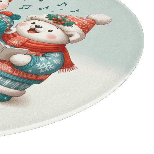 Niedliche Polar Bären Sing haben eine sehr schöne Schneidebrett (Ecke)