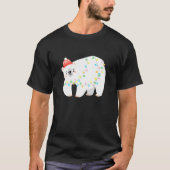 Niedliche Polar Bärenbeleuchtung Tree Weihnachten T-Shirt (Vorderseite)