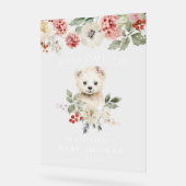 Niedliche Polar Bärendusche Willkommen Acrylschild (Winkel)