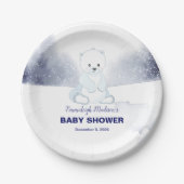 Niedliche Polar Bear Baby Dusche Pappteller (Vorderseite)
