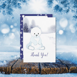 Niedliche Polar Bear Baby Dusche Vielen Dank Dankeskarte
