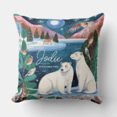 Niedliche Polar Bear Winter Baby Dusche Kissen (Vorderseite)