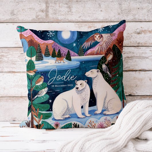 Niedliche Polar Bear Winter Baby Dusche Kissen