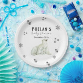 Niedliche Polar Bear Winter Baby Dusche Pappteller (Party)