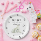 Niedliche Polar Bear Winter Baby Dusche Pappteller (Party)