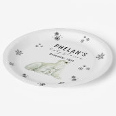 Niedliche Polar Bear Winter Baby Dusche Pappteller (Schrägansicht)