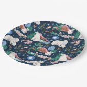 Niedliche Polar Bear Winter Baby Dusche Pappteller (Schrägansicht)