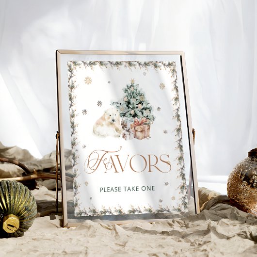 Niedliche Polar Bear Winter Baby Shower Favoriten Poster