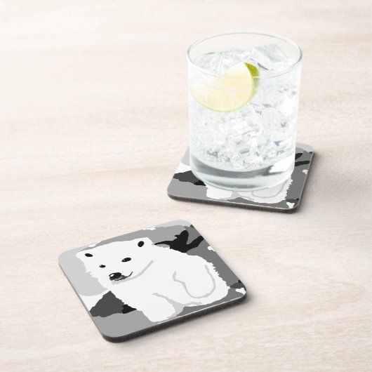 Niedliche Polarbär-Kunstgeschenke und -zubehör Getränkeuntersetzer (Rechte Seite)