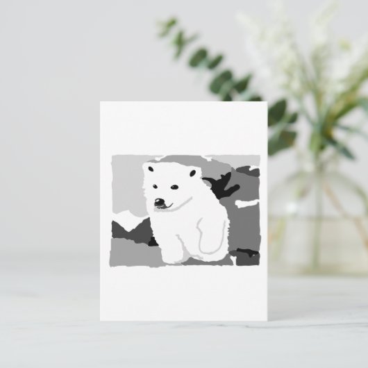 Niedliche Polarbär-Kunstgeschenke und -zubehör Postkarte (Stehend Vorderseite)
