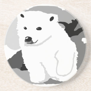 Niedliche Polarbär-Kunstgeschenke und -zubehör Sandstein Untersetzer