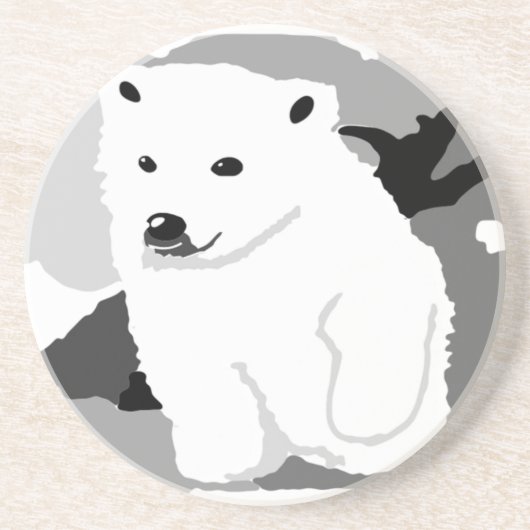 Niedliche Polarbär-Kunstgeschenke und -zubehör Sandstein Untersetzer (Vorne)
