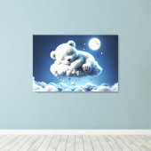 Niedliche Polarbärbchen, Schönheitswolken Leinwanddruck (Insitu (Holzboden))