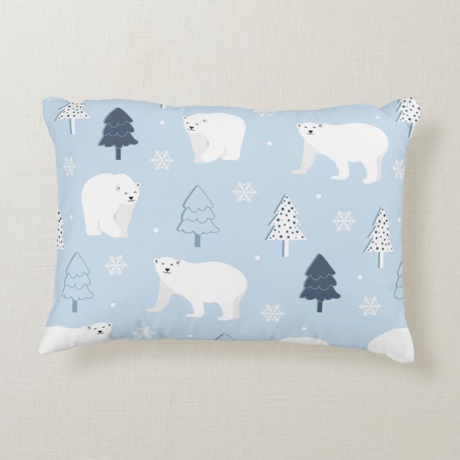 Niedliche Polarbären Dekokissen (Rückseite)