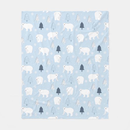 Niedliche Polarbären Fleecedecke (Vorderseite)