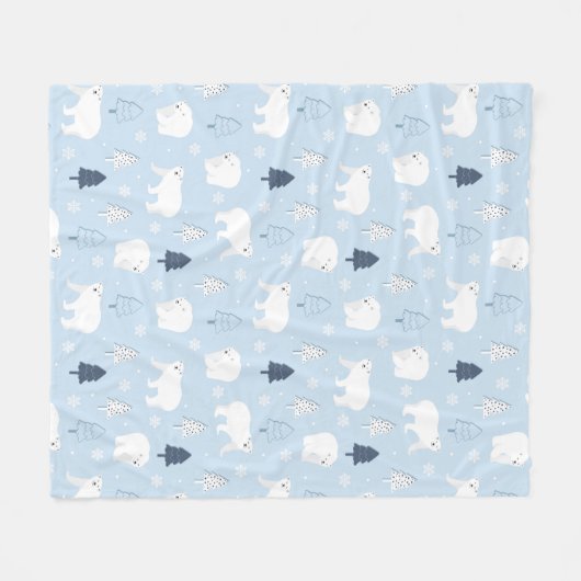 Niedliche Polarbären Fleecedecke (Vorderseite (Horizontal))