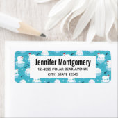 Niedliche Polarbären in Weihnachtsmannmützen Weihn (Insitu)