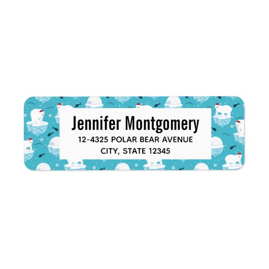 Niedliche Polarbären in Weihnachtsmannmützen Weihn (Vorne)