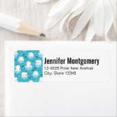 Niedliche Polarbären in Weihnachtsmannmützen Weihn (Insitu)