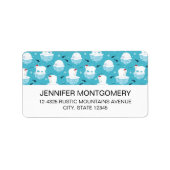 Niedliche Polarbären in Weihnachtsmannmützen Weihn Adressaufkleber (Vorne)