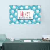 Niedliche Polarbären in Weihnachtsmannmützen Weihn Banner (Messeveranstaltung)