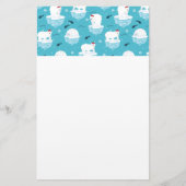 Niedliche Polarbären in Weihnachtsmannmützen Weihn Briefpapier (Vorderseite)