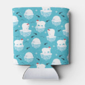 Niedliche Polarbären in Weihnachtsmannmützen Weihn Dosenkühler (Rückseite)