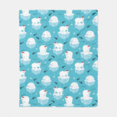 Niedliche Polarbären in Weihnachtsmannmützen Weihn Fleecedecke (Vorderseite)