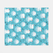 Niedliche Polarbären in Weihnachtsmannmützen Weihn Fleecedecke (Vorderseite (Horizontal))