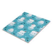 Niedliche Polarbären in Weihnachtsmannmützen Weihn Fliese (Seite)