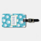 Niedliche Polarbären in Weihnachtsmannmützen Weihn Gepäckanhänger (Vorderseite horizontal)