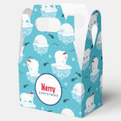 Niedliche Polarbären in Weihnachtsmannmützen Weihn Geschenkschachtel (Geöffnet)
