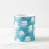 Niedliche Polarbären in Weihnachtsmannmützen Weihn Kaffeetasse (Mittel)