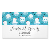 Niedliche Polarbären in Weihnachtsmannmützen Weihn Magnetische Visitenkarte (Vorderseite)