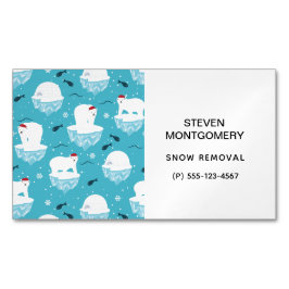 Niedliche Polarbären in Weihnachtsmannmützen Weihn Magnetische Visitenkarte