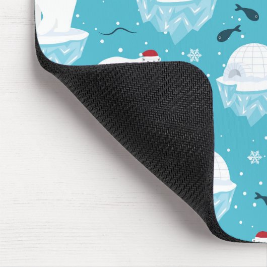 Niedliche Polarbären in Weihnachtsmannmützen Weihn Mousepad (Ecke)