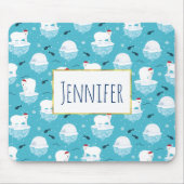Niedliche Polarbären in Weihnachtsmannmützen Weihn Mousepad (Vorne)