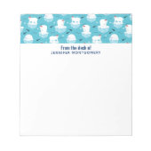 Niedliche Polarbären in Weihnachtsmannmützen Weihn Notizblock (Vorderseite)