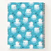 Niedliche Polarbären in Weihnachtsmannmützen Weihn Notizblock (Rückseite)