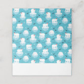 Niedliche Polarbären in Weihnachtsmannmützen Weihn Platzkarte (Außenseite Aufgefaltet)