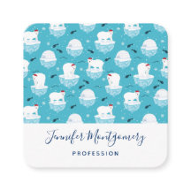 Niedliche Polarbären in Weihnachtsmannmützen Weihn