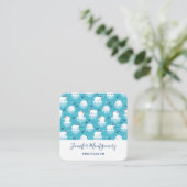 Niedliche Polarbären in Weihnachtsmannmützen Weihn Quadratische Visitenkarte (Stehend Vorderseite)